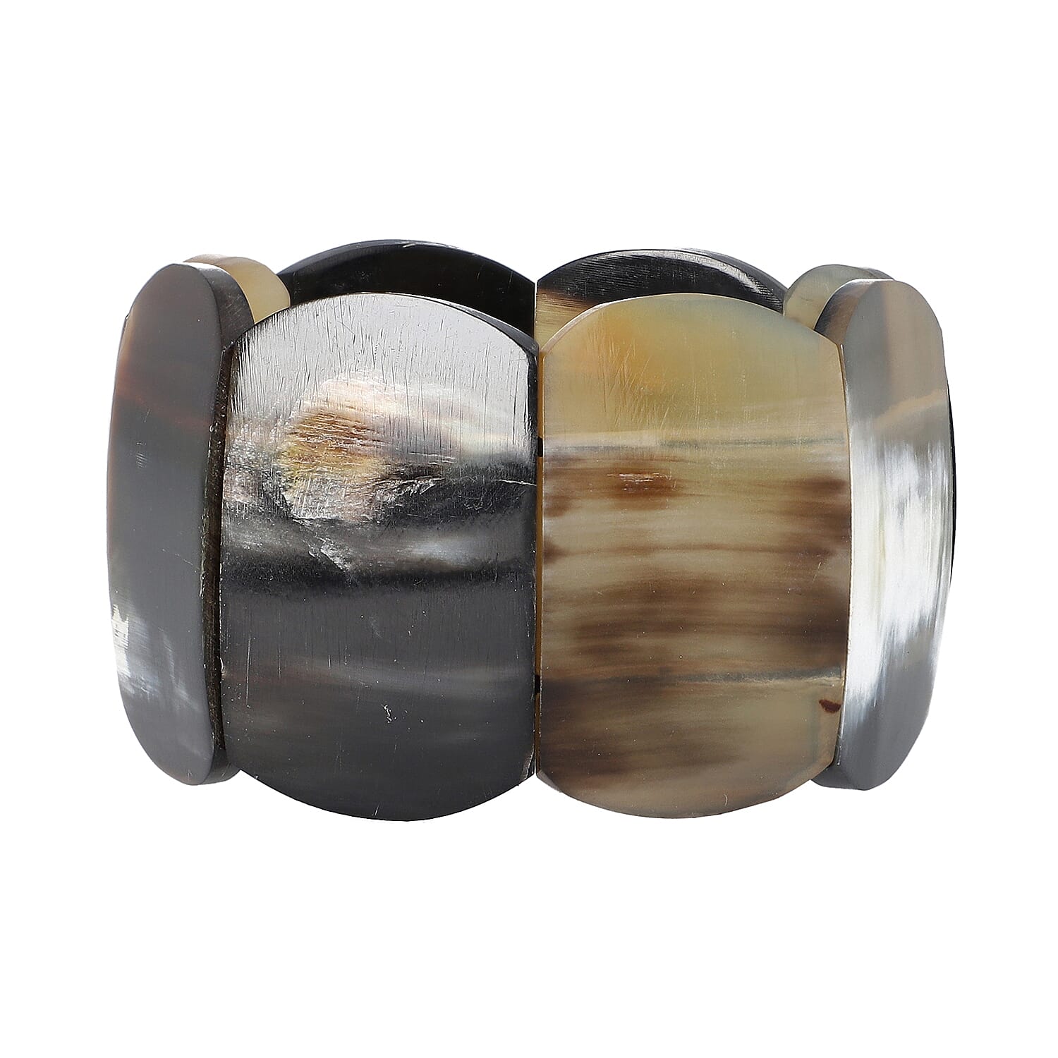 Super Find Natural Buffalo Horn Square Stretch Bracelet