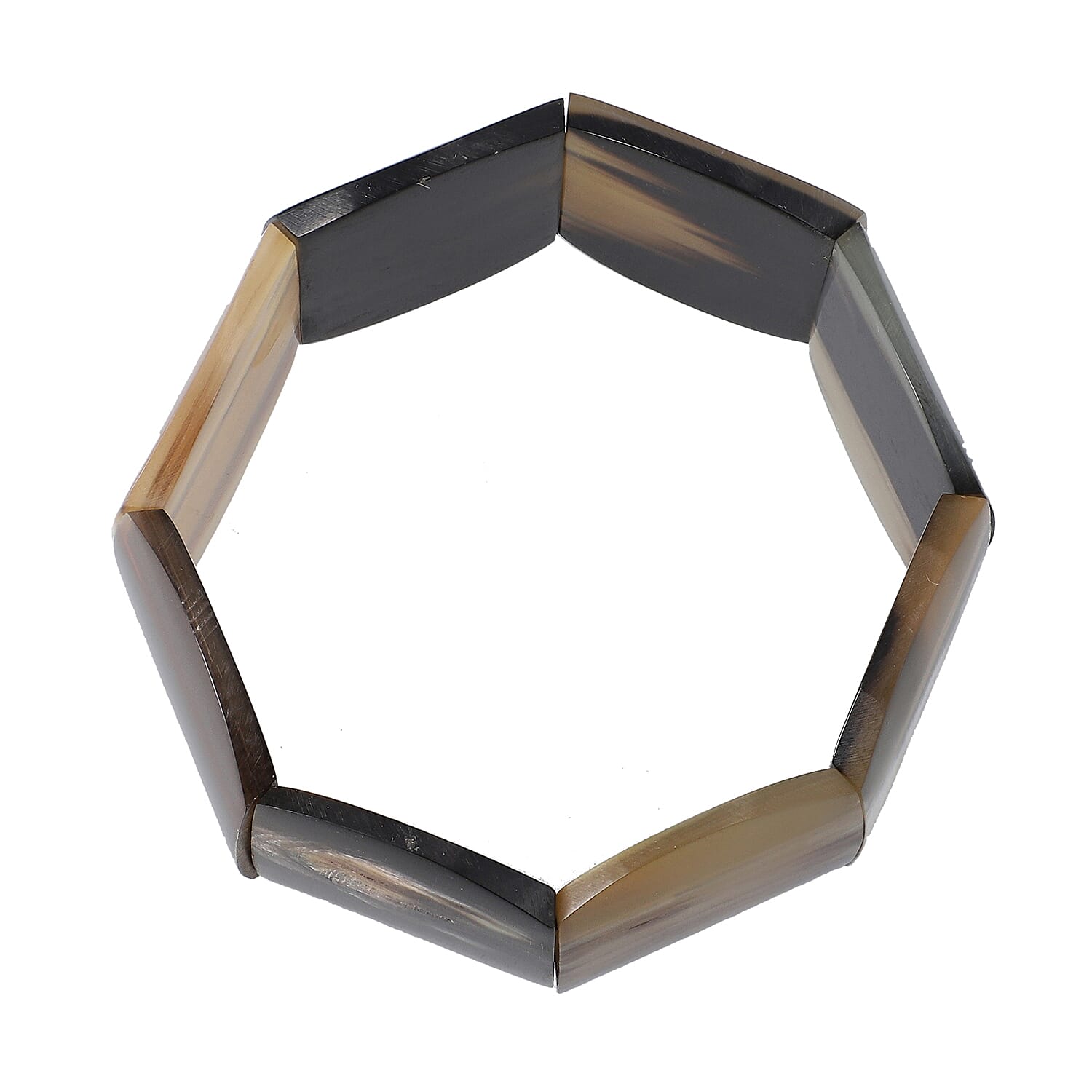 Super Find Natural Buffalo Horn Square Stretch Bracelet