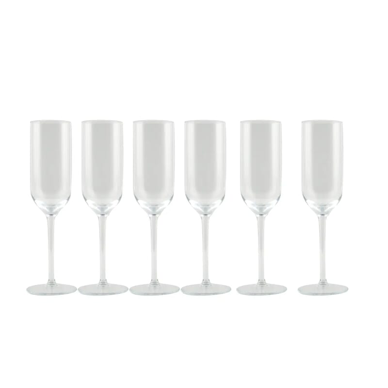 Closeout Made In Italy Set of 6 Authentic Murano Glass V Nason & C Flute Glasses