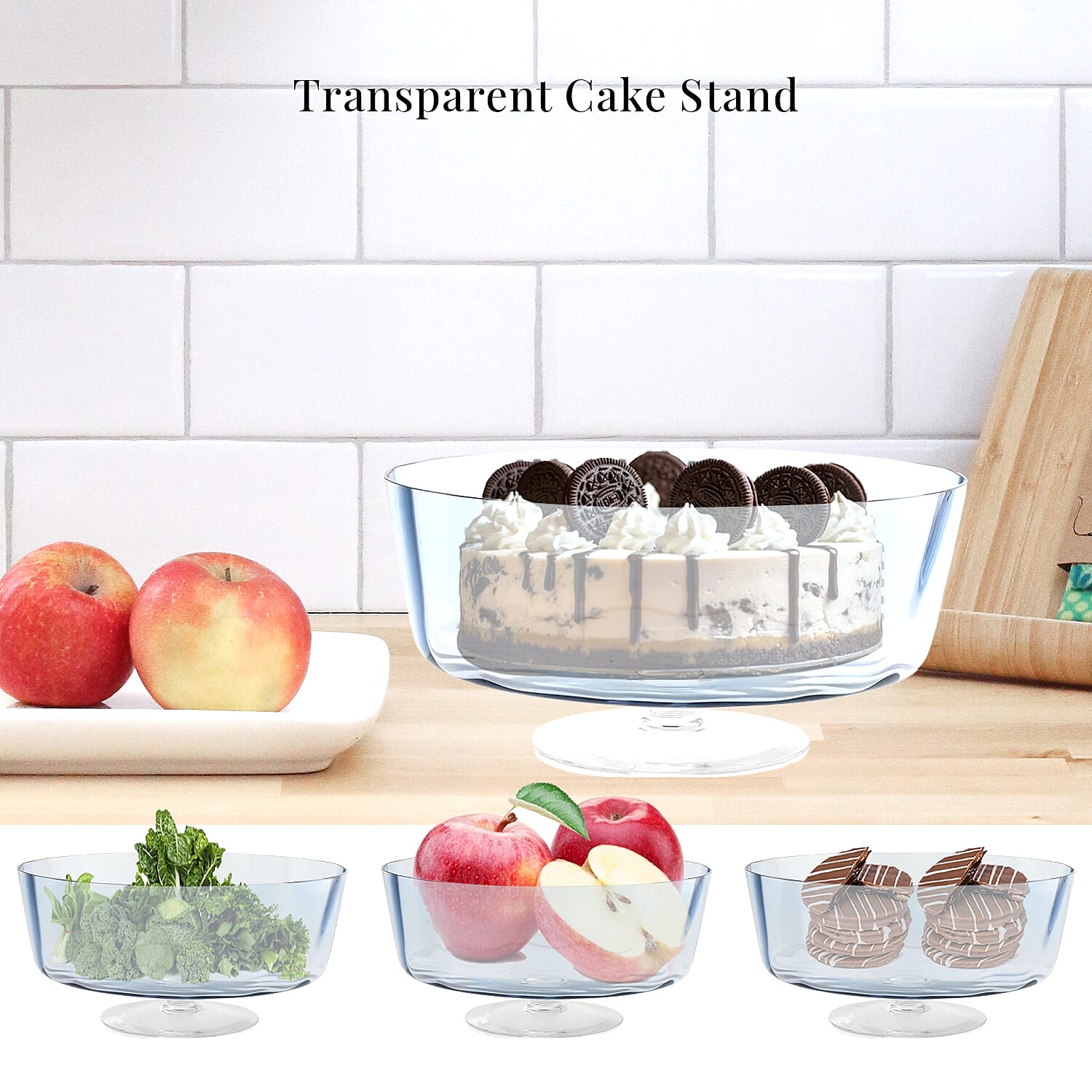 Closeout ALZATA DON Murano Transparent Cake Stand