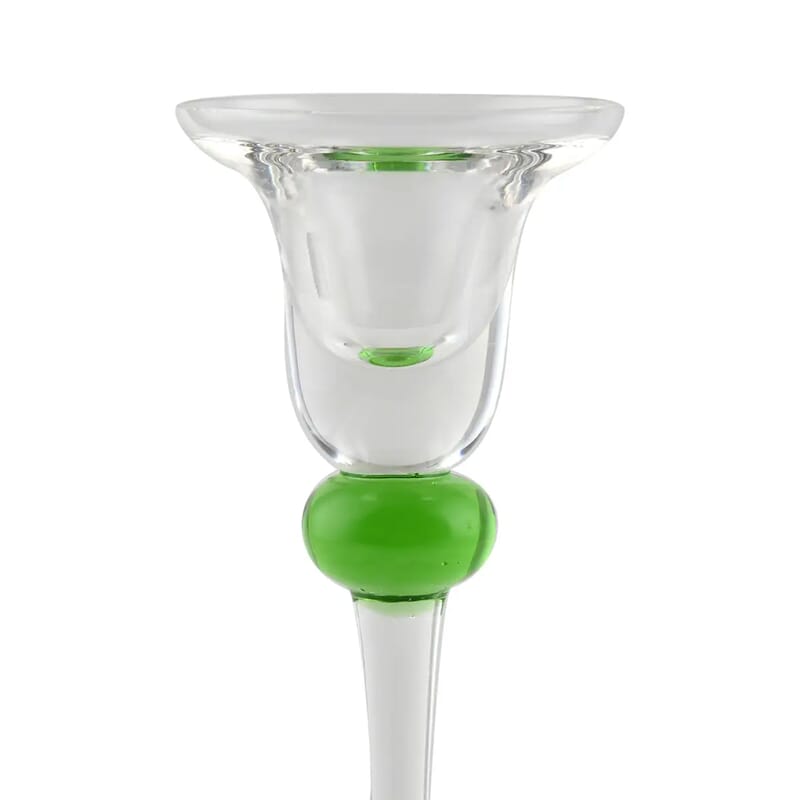 Made In Italy 2 Piece Authentic Green Murano Glass Candle Holder