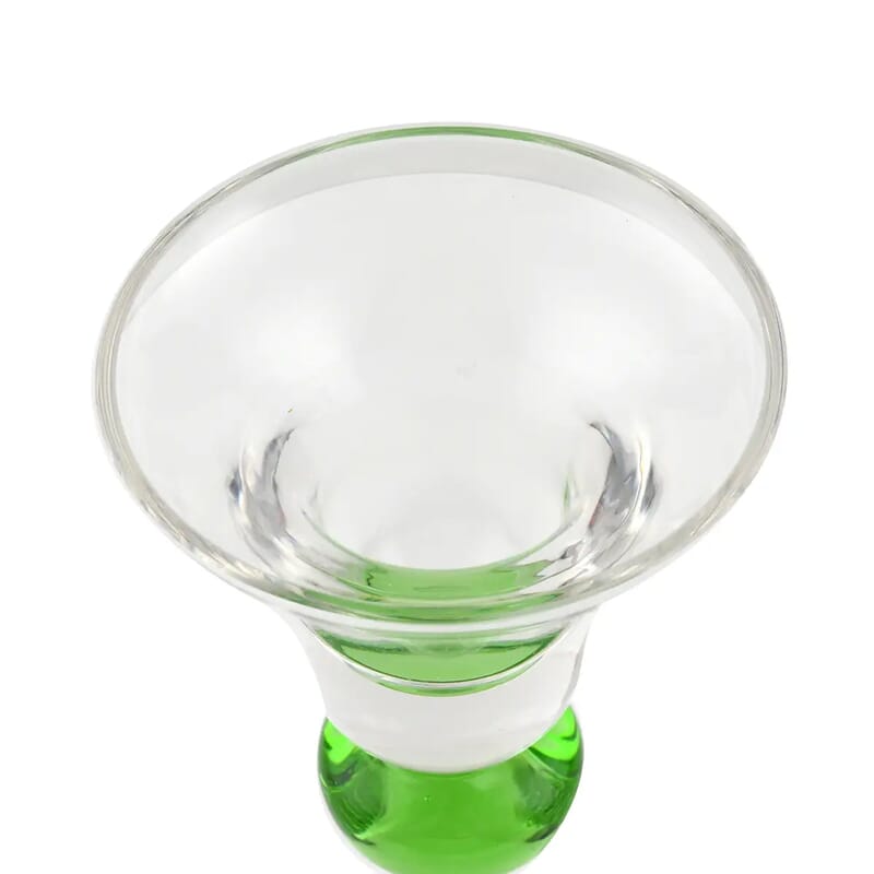 Made In Italy 2 Piece Authentic Green Murano Glass Candle Holder