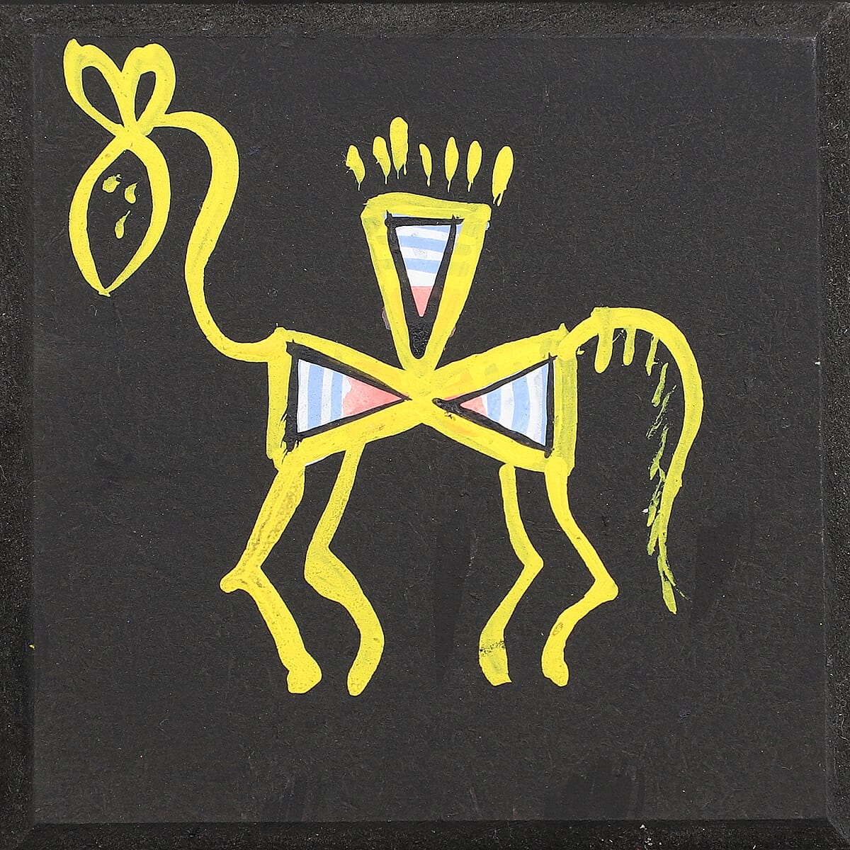 Black Wooden Hand Painted Traditional Warli Art (Napkin Holder, Toothbrush Holder with Hardware) image number 4