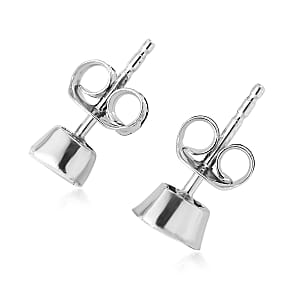 Artisan Crafted Polki Diamond Solitaire Stud Earrings in Platinum Over Sterling Silver 0.15 ctw