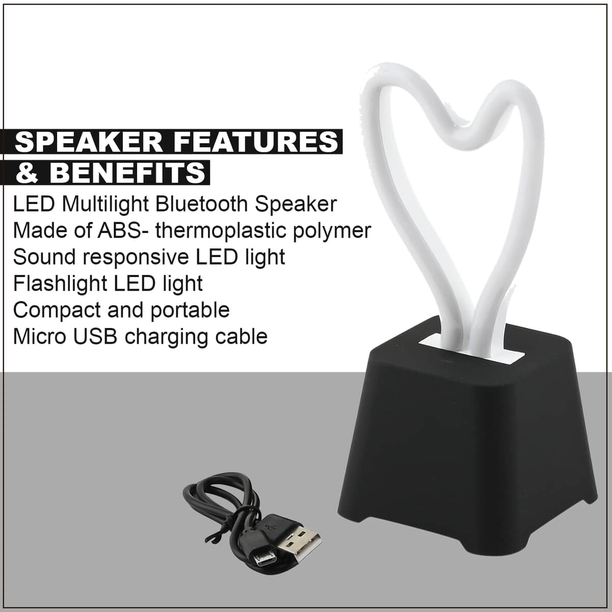 Bargain Deal AQNHPK- Aquarius Neon Heart Bluetooth Speaker image number 2