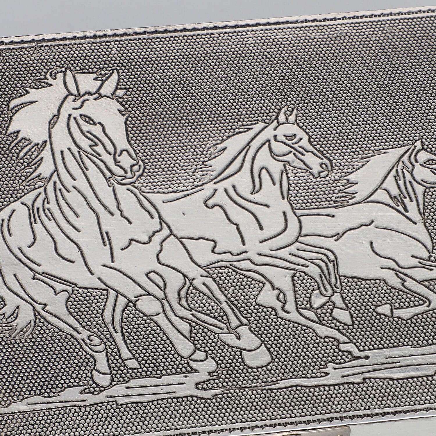Set of 2 Aluminium Oxidized Horse Embossed Jewellery Box