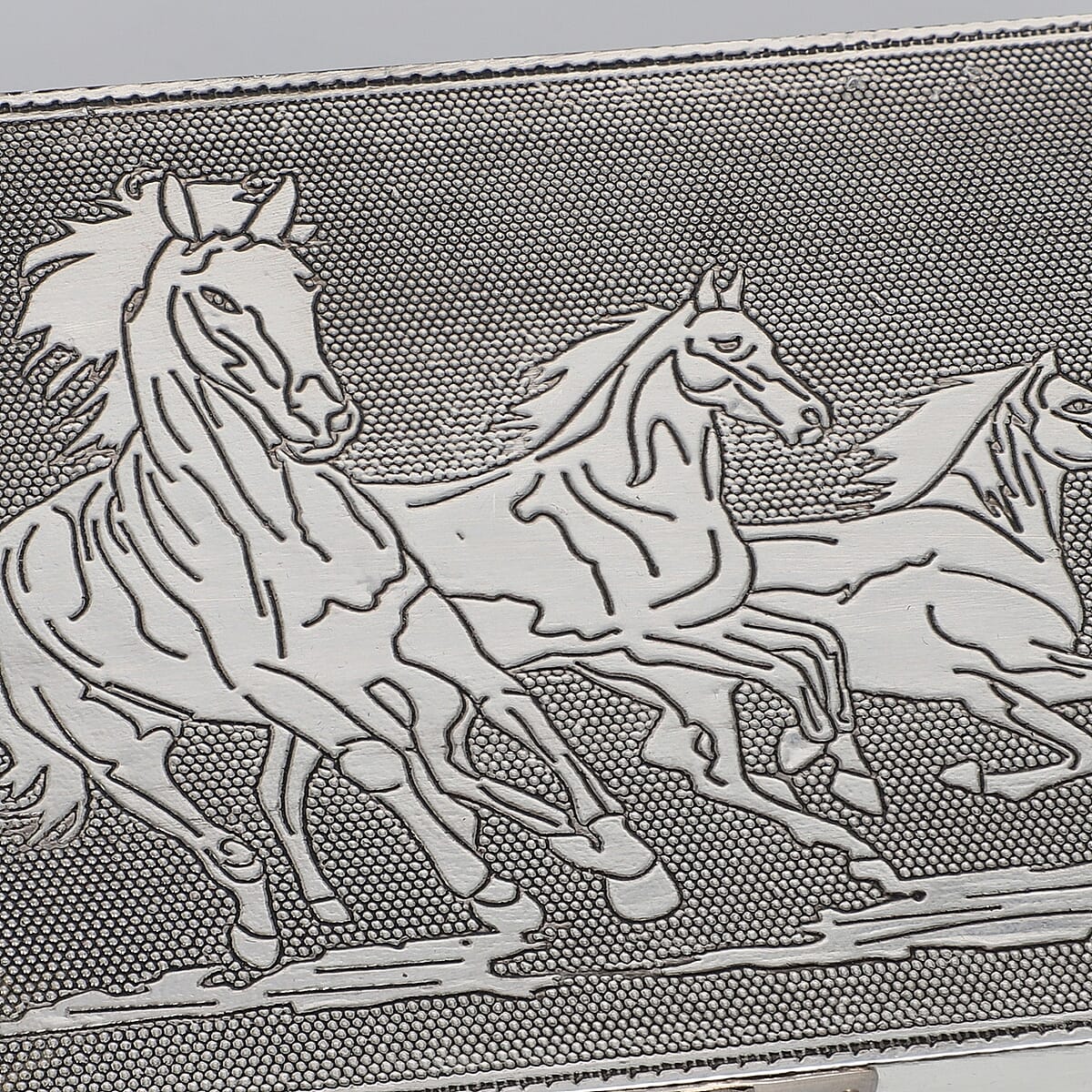 Set of 2 Aluminium Oxidized Horse Embossed Storage Box (7'x5') image number 6