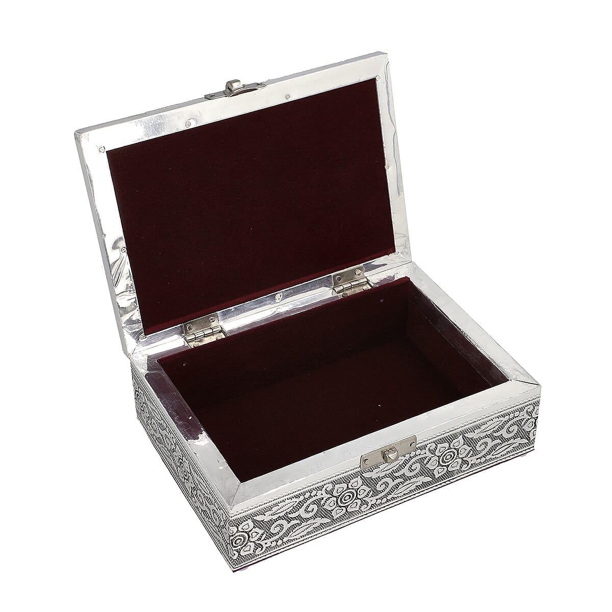 Set of 2 Aluminium Oxidized Buddha Embossed Jewellery Box image number 2