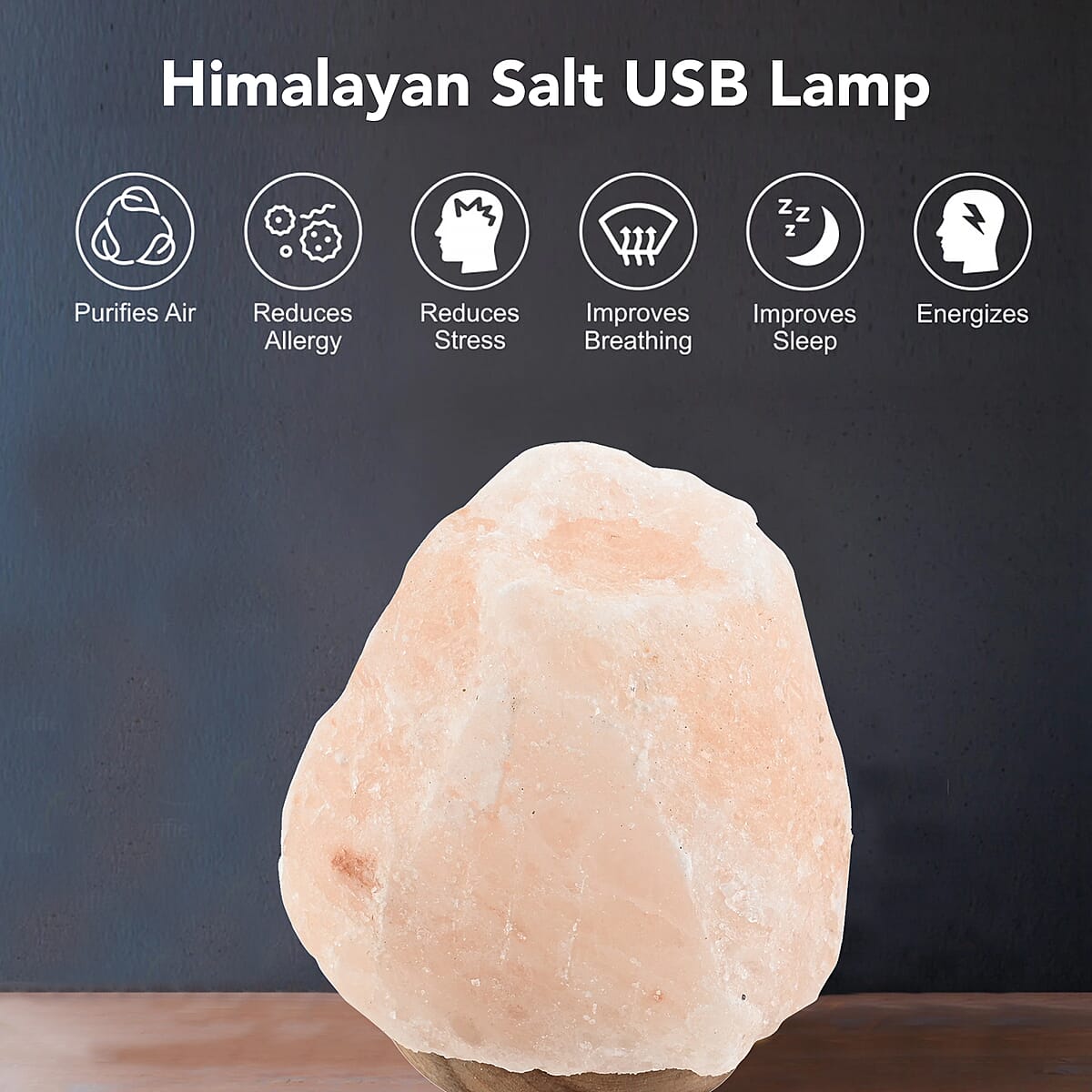 Himalayan Salt Natural Shape USB Lamps image number 1