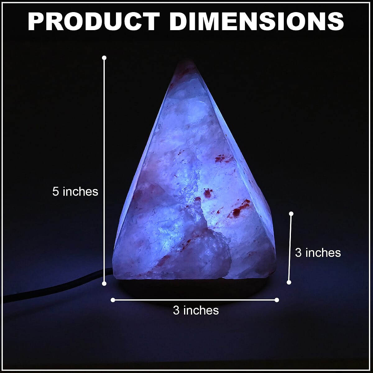 Himalayan Salt Pyramid Shape USB Lamps (3x3x5) image number 3