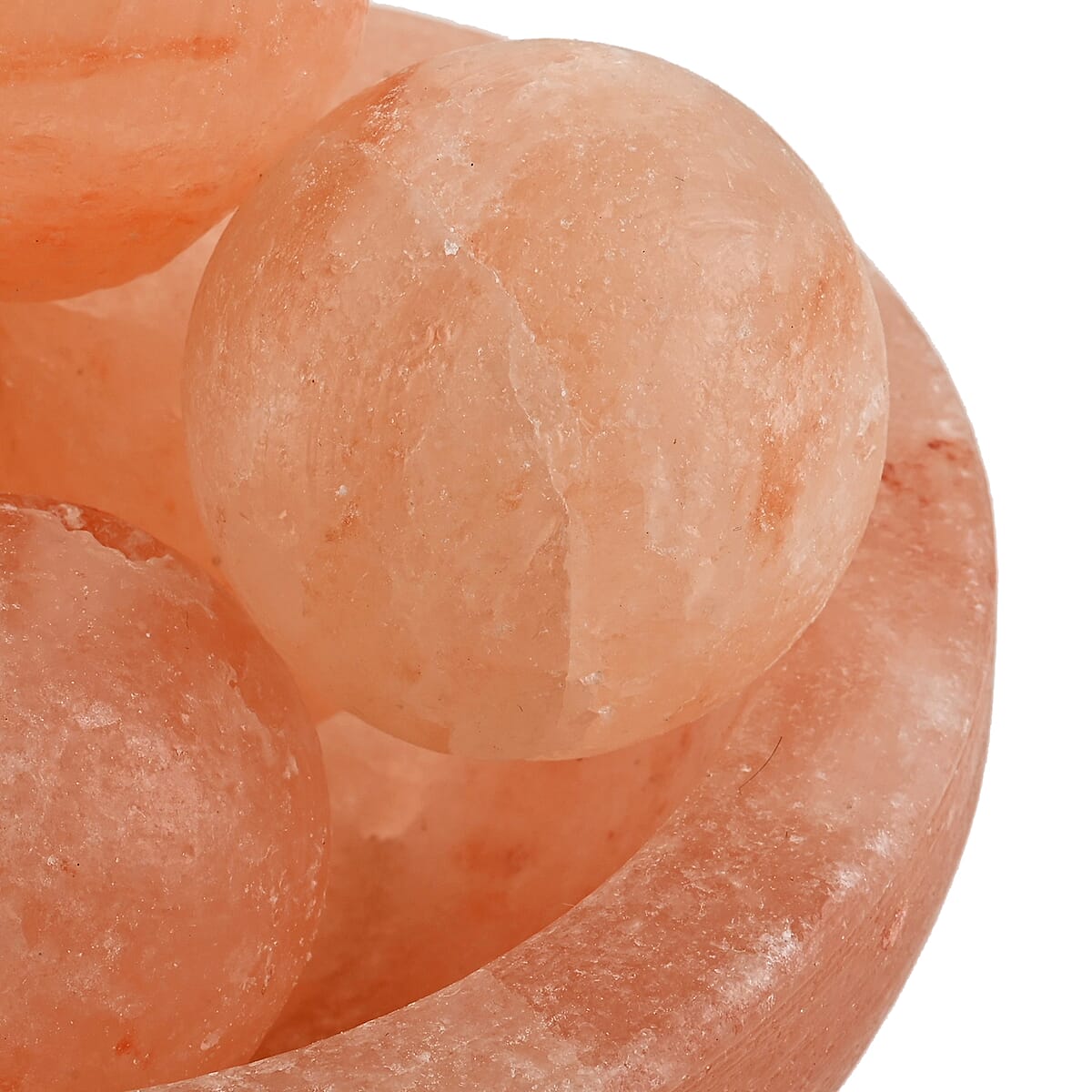 Himalayan Salt Lamp Fire Bowl with Massage Ball with Bulb image number 4