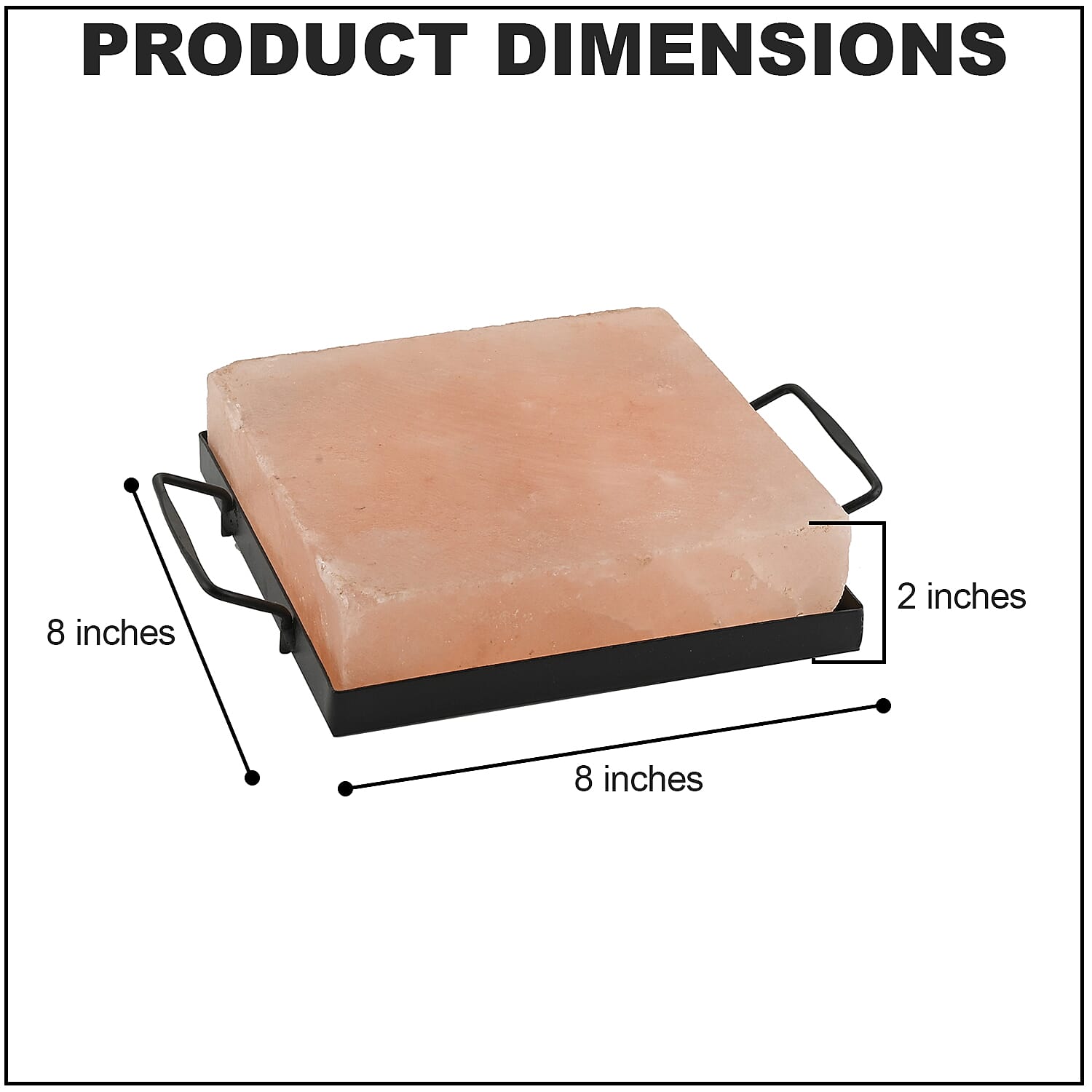 Himalayan Salt Square Shape Plate with Metal Holder - 5.9 KG