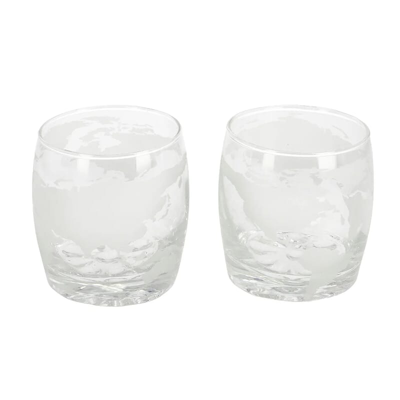 Drinkware Glass Globe Decanter Set with Wooden stand and 2 Whisky Glasses for Liquor, Ideal Bar Decor Gift