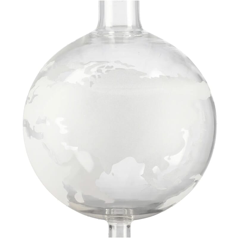 Drinkware Glass Globe Decanter Set with Wooden stand and 2 Whisky Glasses for Liquor, Ideal Bar Decor Gift