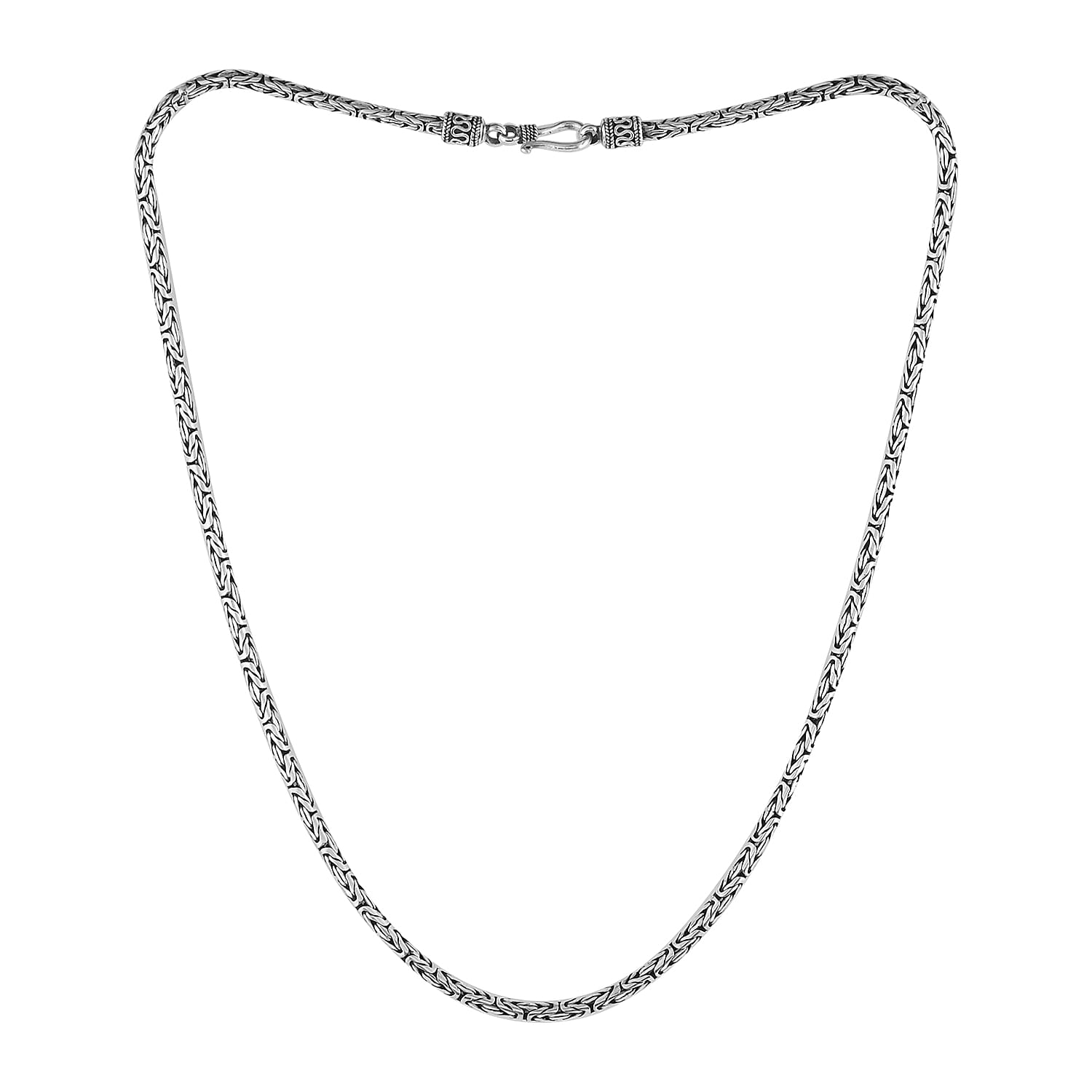 Bali Legacy Rhodium Over Sterling Silver Borobudur Necklace 18 Inches 21.1 Grams