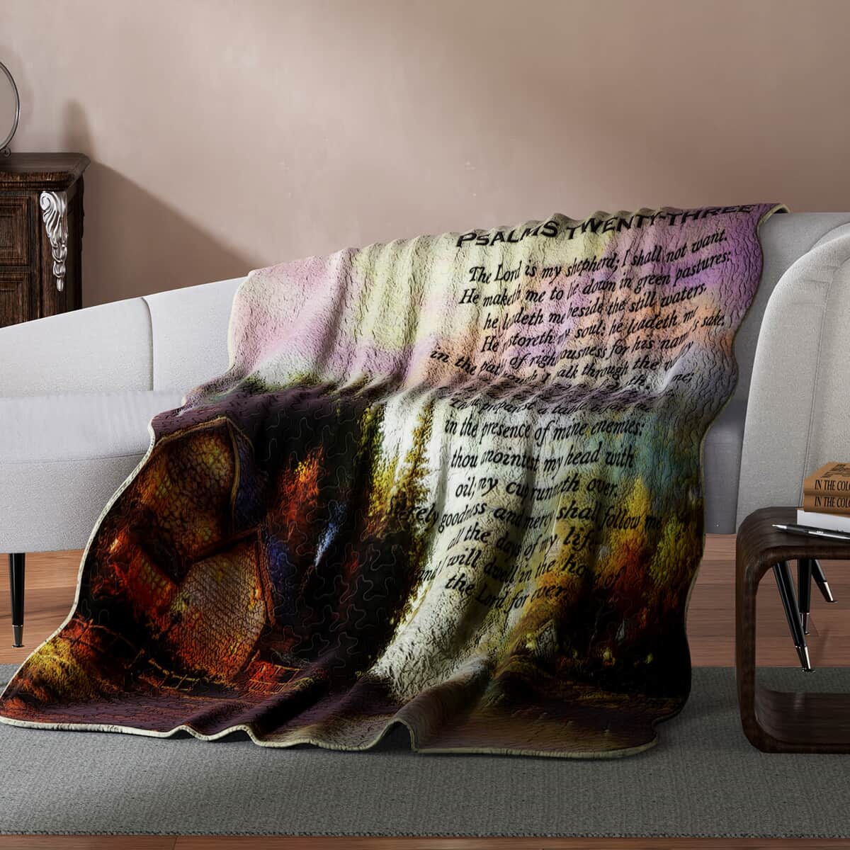 Inspirational Throw - Psalms 23 The Lord is my Shepard (50"x60") image number 1