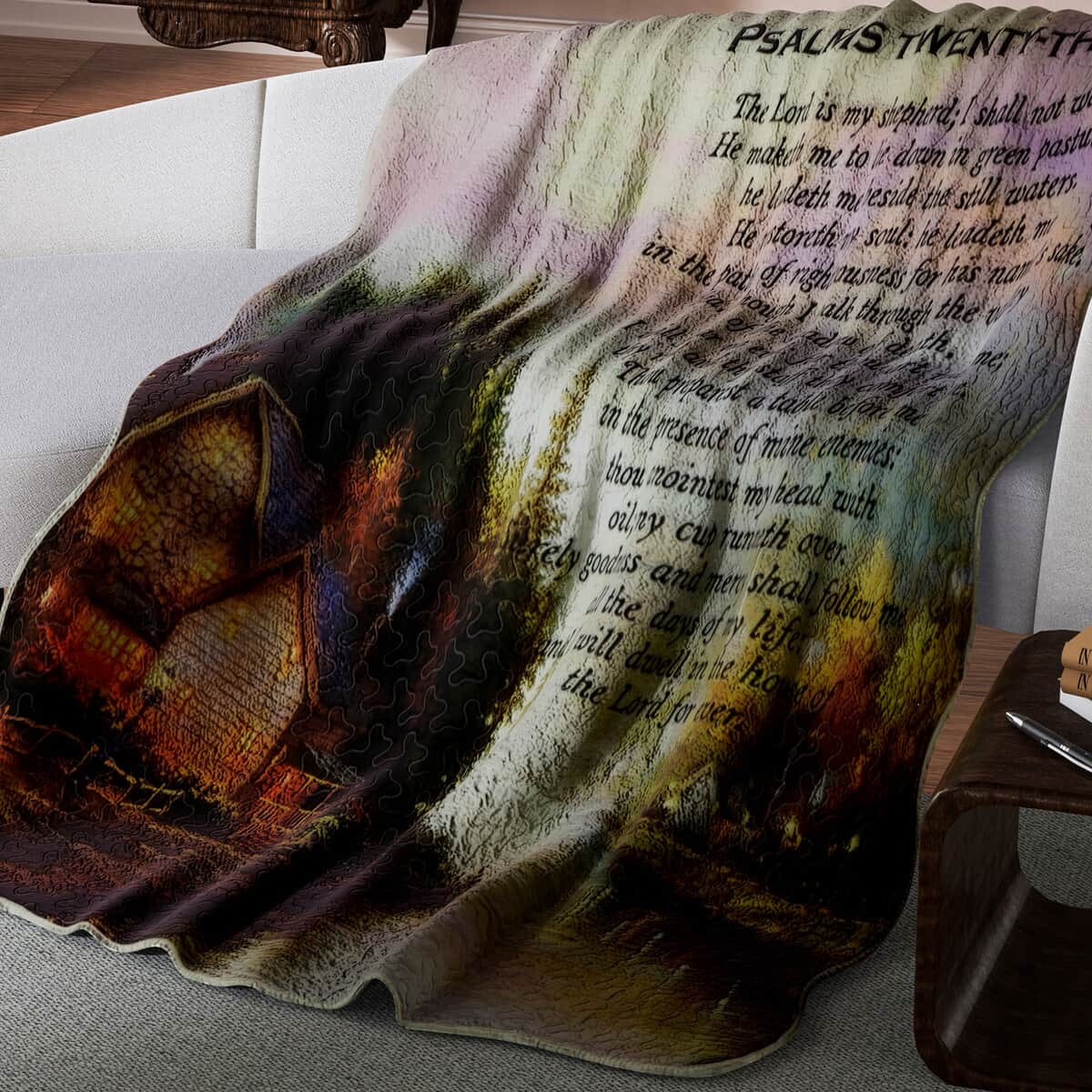 Inspirational Throw - Psalms 23 The Lord is my Shepard (50"x60") image number 2