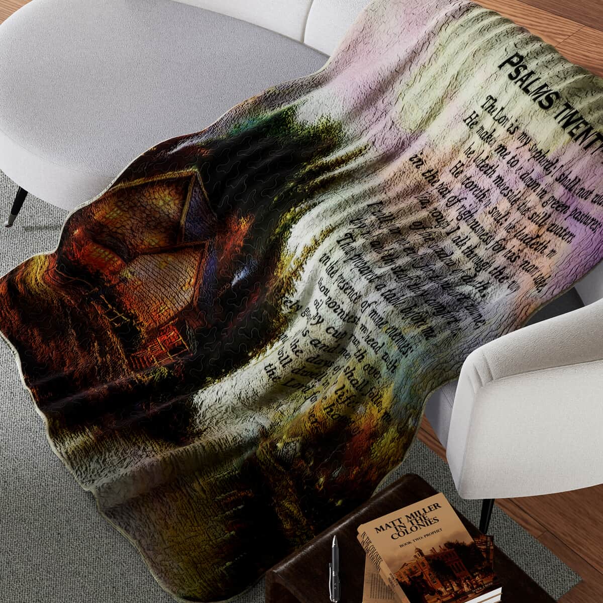 Inspirational Throw - Psalms 23 The Lord is my Shepard (50"x60") image number 3