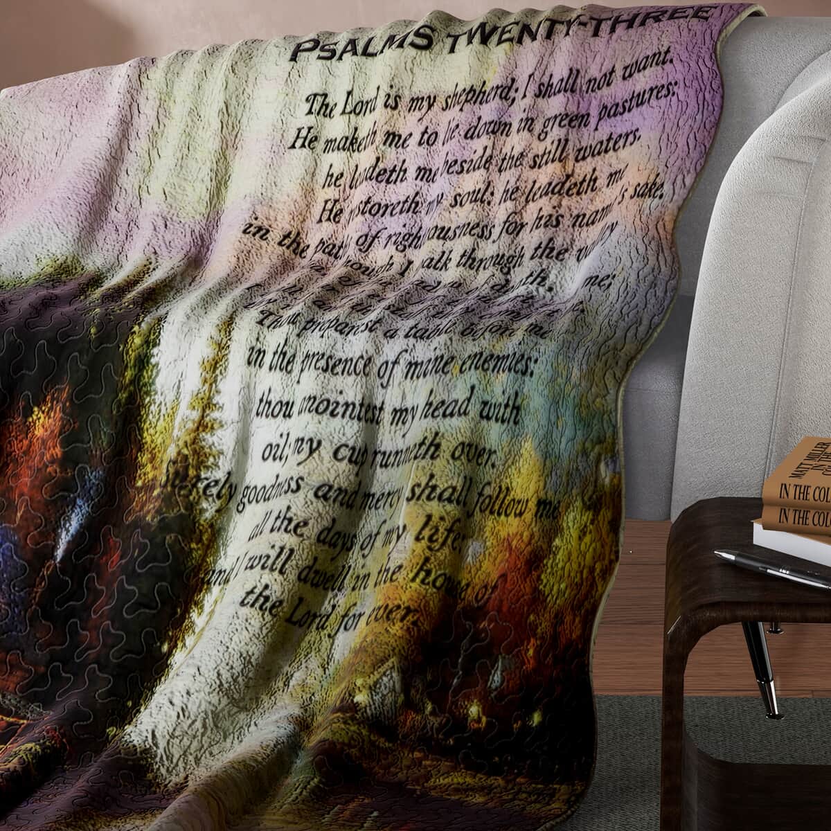 Inspirational Throw - Psalms 23 The Lord is my Shepard (50"x60") image number 4