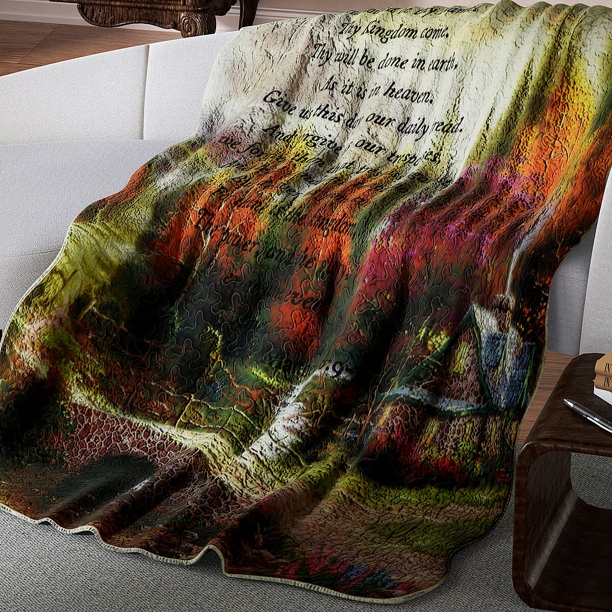Inspirational Quotes Bed Throw Quilt Blankets - The Lord's Prayer image number 2