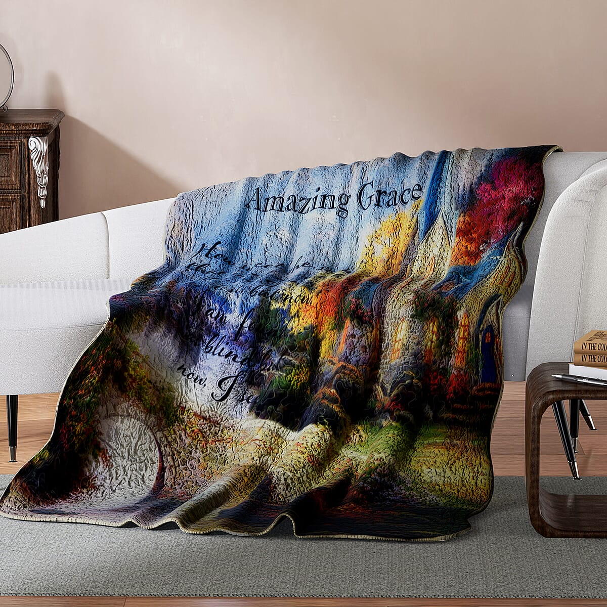 Inspirational Throw - Amazing Grace White Church image number 1
