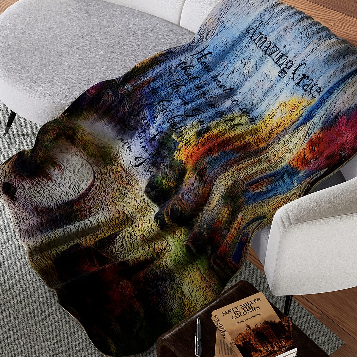 Inspirational Throw - Amazing Grace White Church image number 3