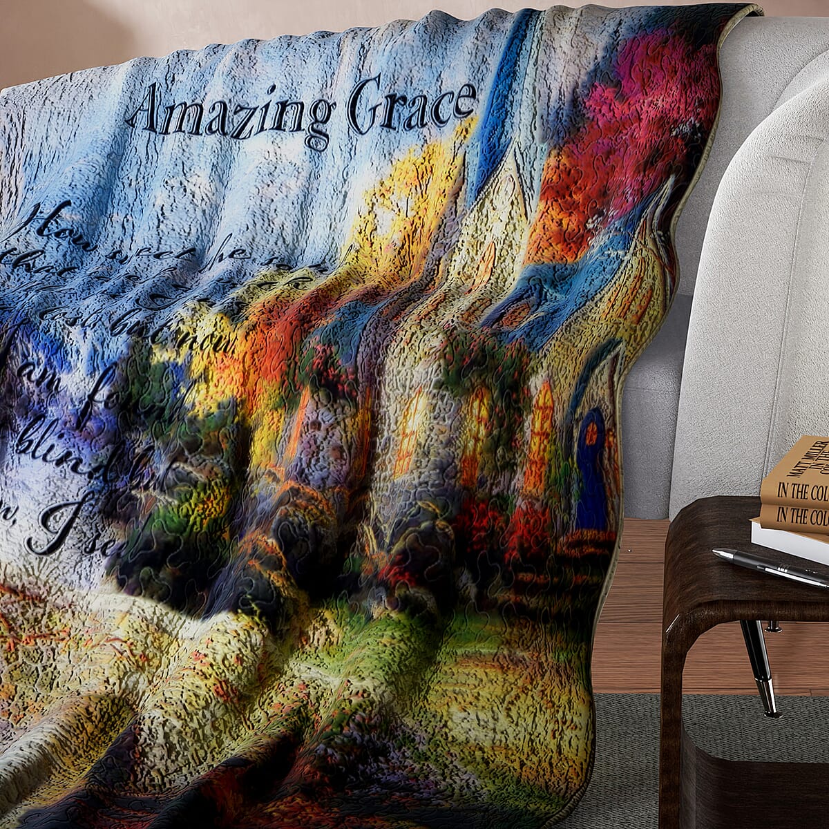 Inspirational Throw - Amazing Grace White Church image number 4