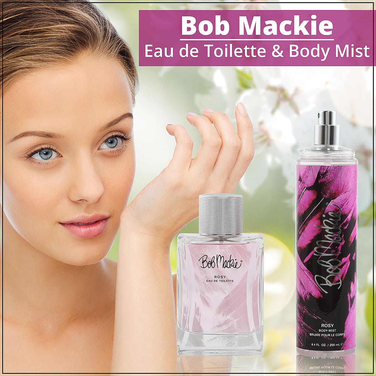 Bob Mackie Rosy 2 Piece Set, Set Contains: 3.4 fl oz. Spray, 8.4 fl oz. Body Mist image number 1