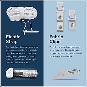 Closeout Bed Scrunchie Sheet Holder Straps, Bed Sheet Holder Straps, Sheet Corner Holders, 360 Degree Bed Sheet Tightener, Ideal for All Mattress Sizes