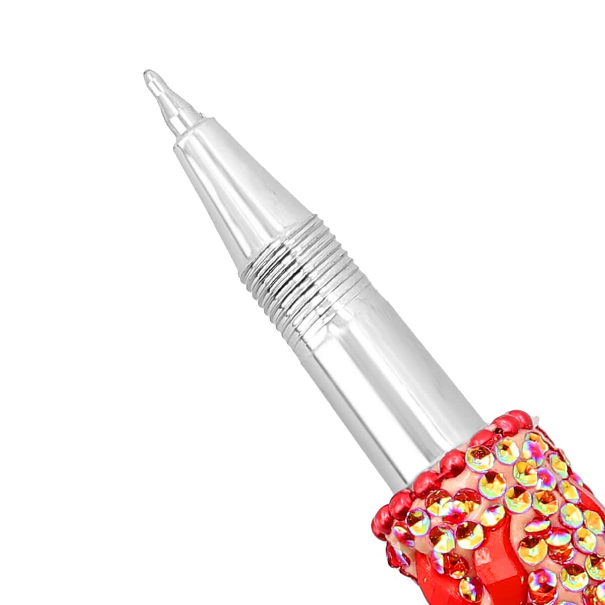Set of 7 Metallic Multi Colored Beaded Pens | Best Refillable Ballpoint Pen | Beadable Decorative Pen image number 4