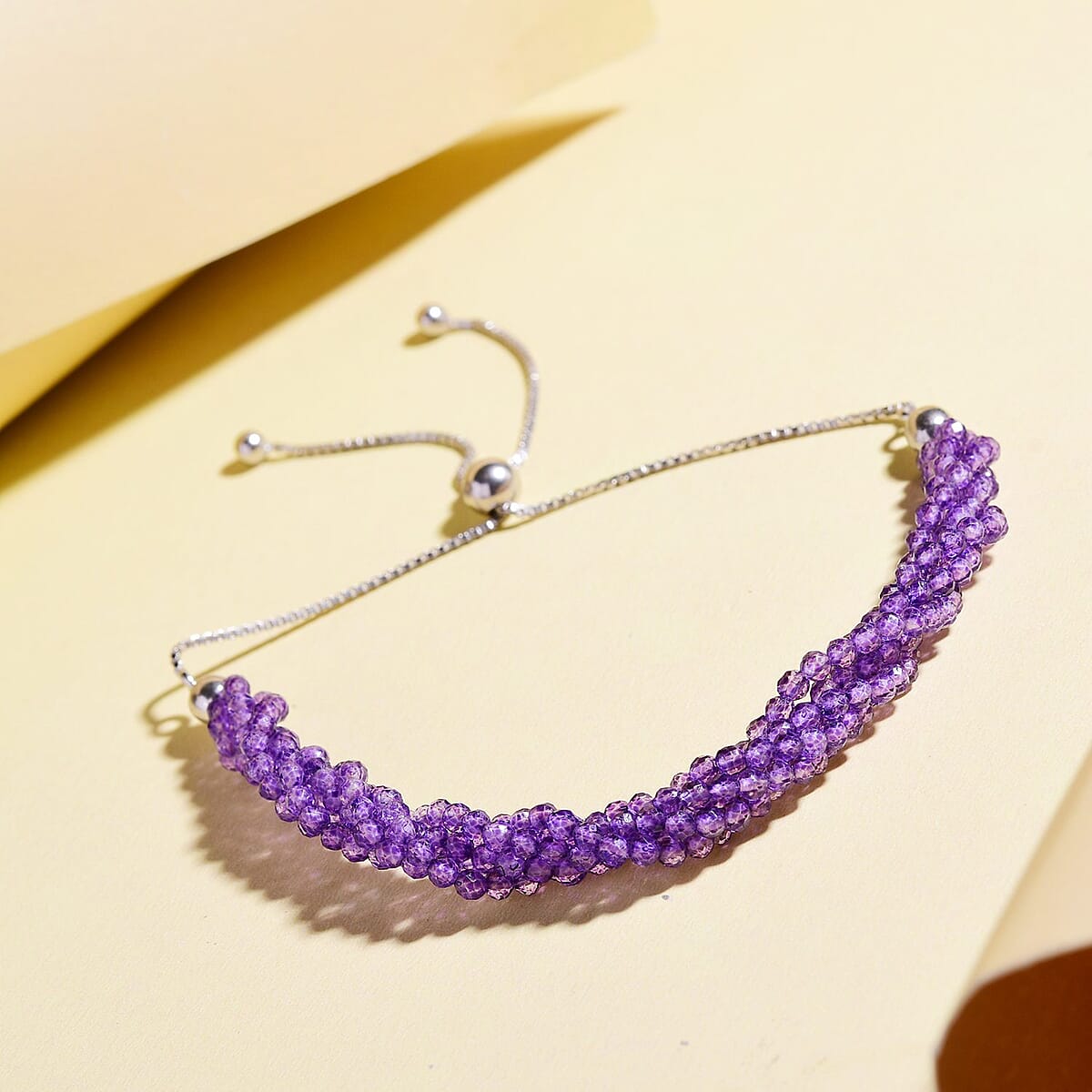Amethyst Beaded Bracelet in Sterling Silver 25.25 ctw image number 1