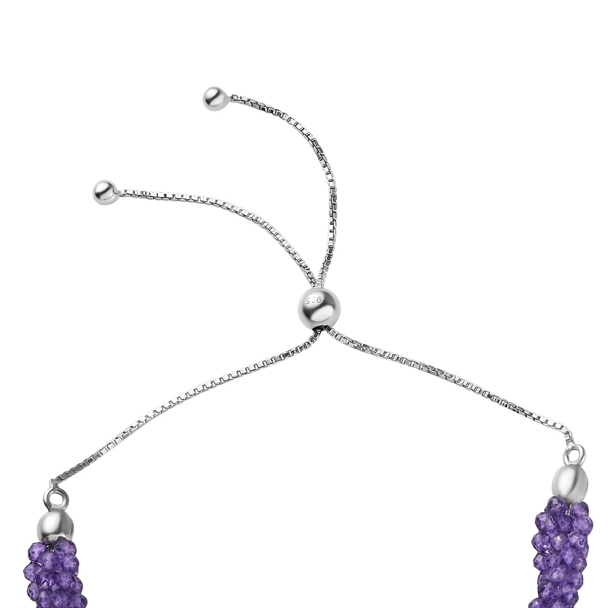 Amethyst Beaded Bracelet in Sterling Silver 25.25 ctw image number 3