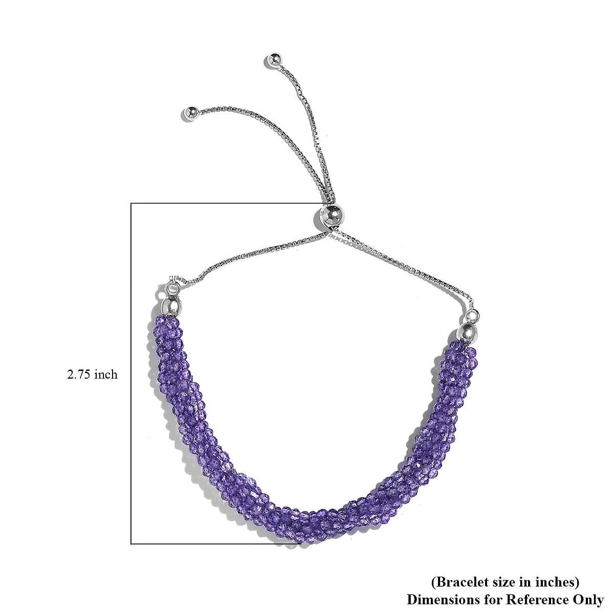 Amethyst Beaded Bracelet in Sterling Silver 25.25 ctw image number 4