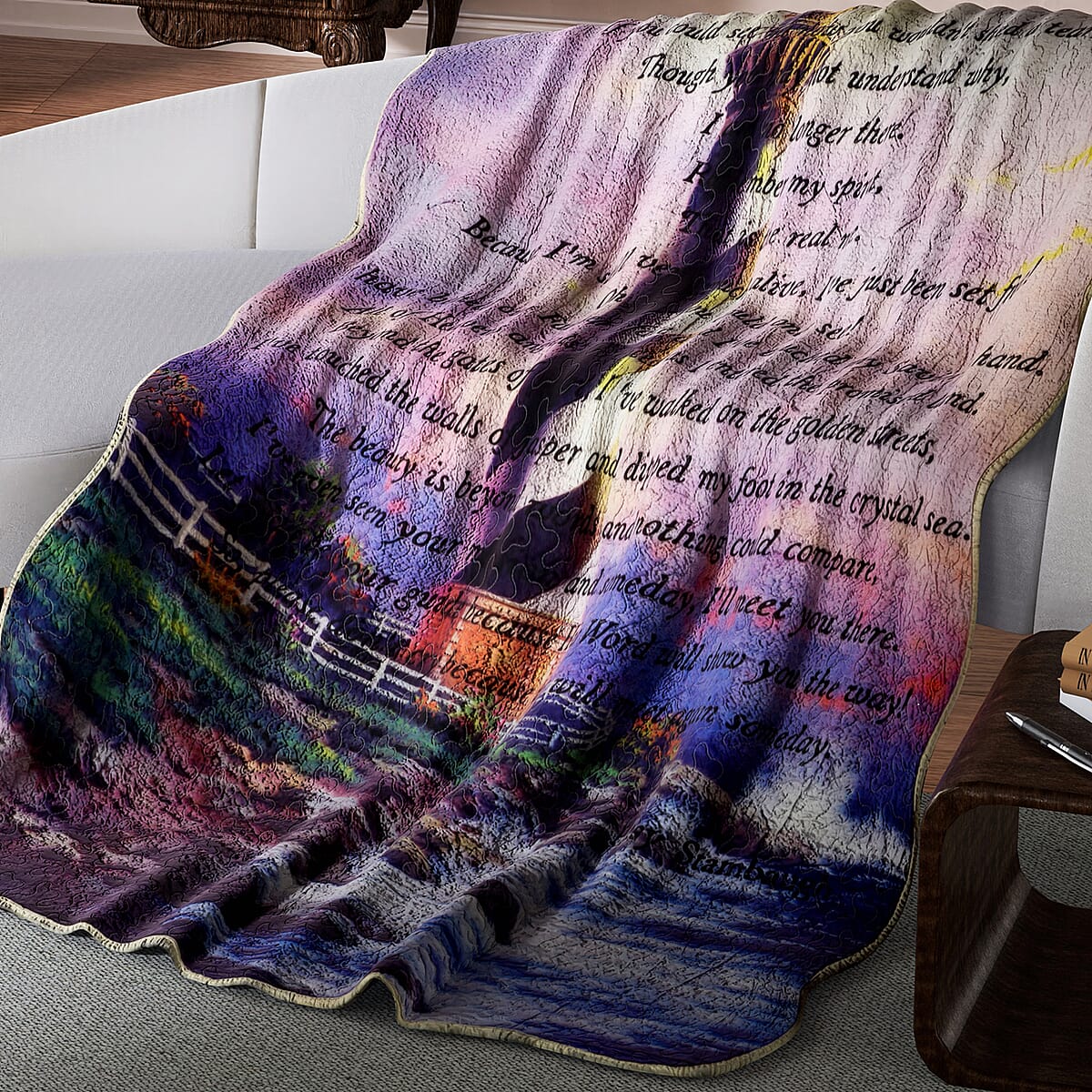 Inspirational Quotes Bed Throw Quilt Blankets - If You Could See Me Now image number 4