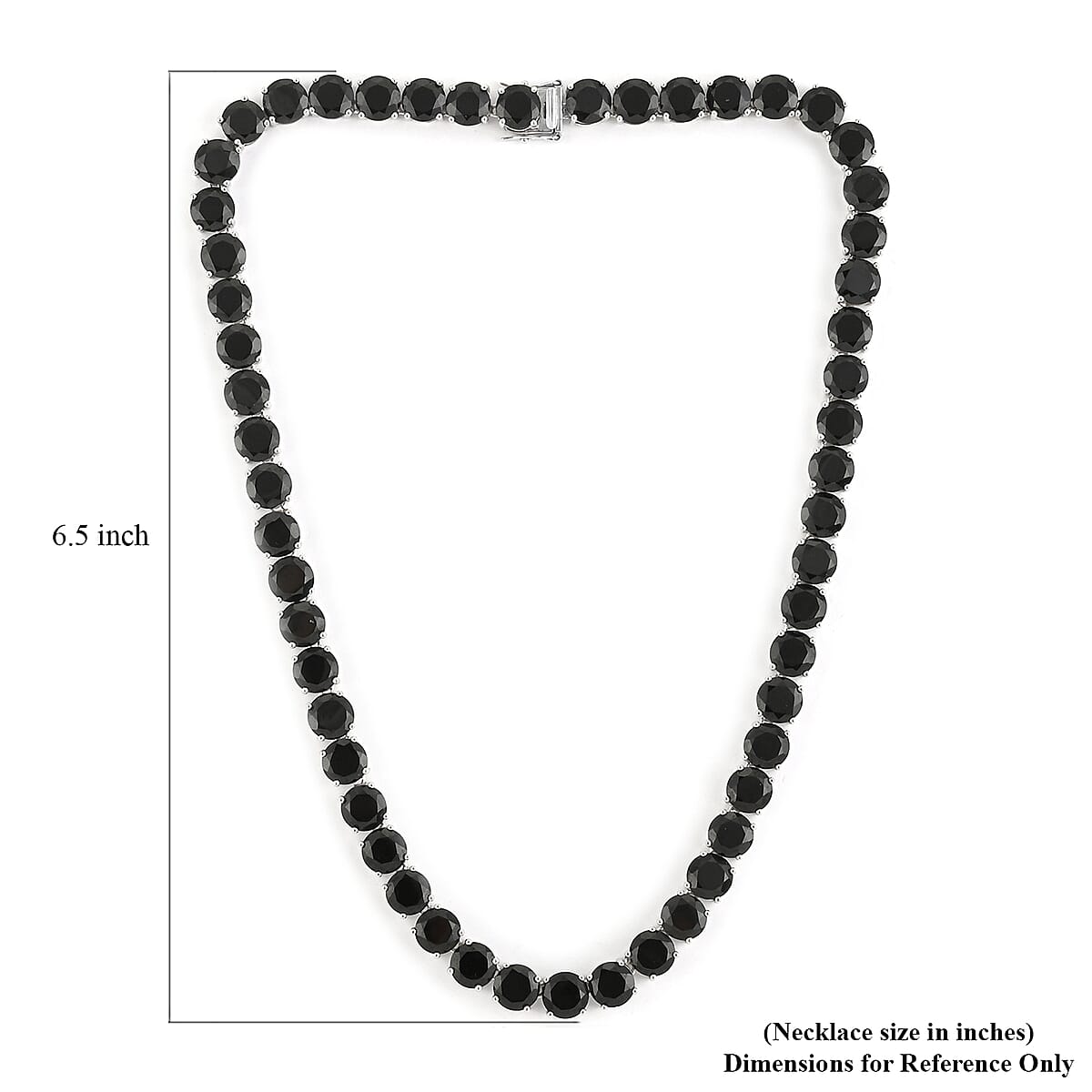 Thai Black Spinel Beaded Necklace 18 Inches in Sterling Silver 6.40 ctw image number 3
