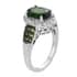 Natural Chrome Diopside and Natural White Zircon Ring in Platinum Over Sterling Silver (Size 7.0) 2.60 ctw image number 3