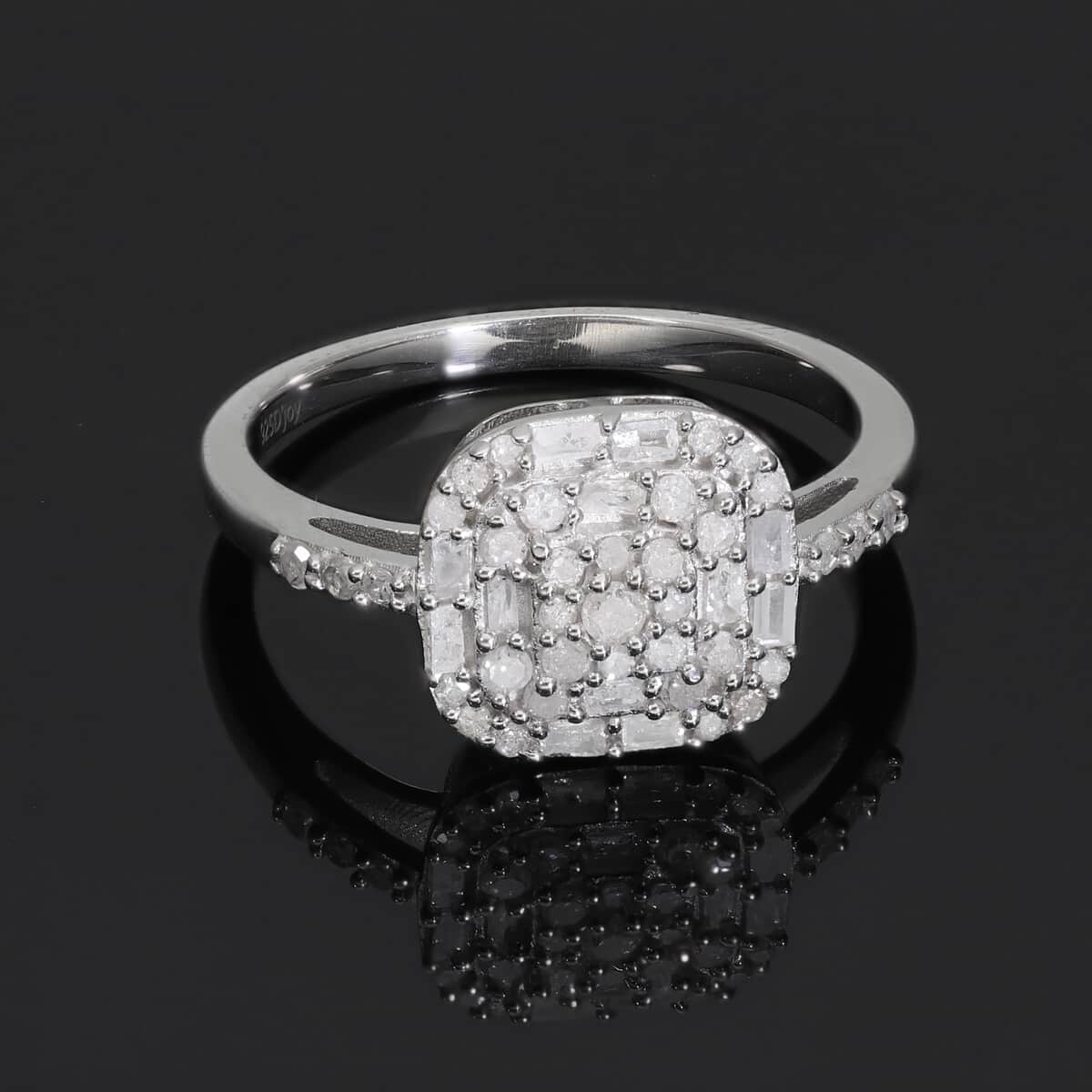 Natural Diamond Cocktail Ring in Platinum Over Sterling Silver (Size 6.0) 0.50 ctw image number 1