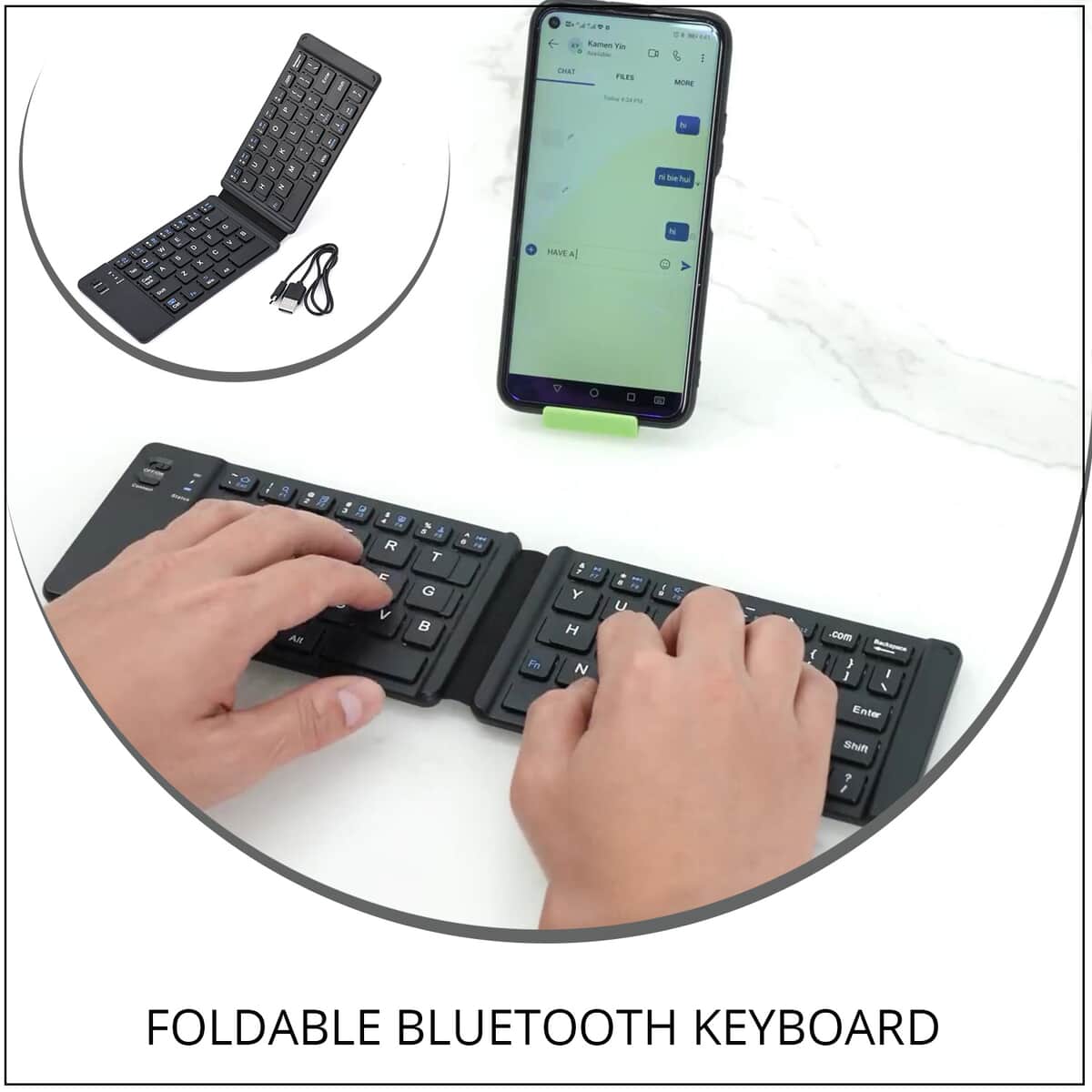 Black Foldable Bluetooth Standard-size Keyboard image number 1
