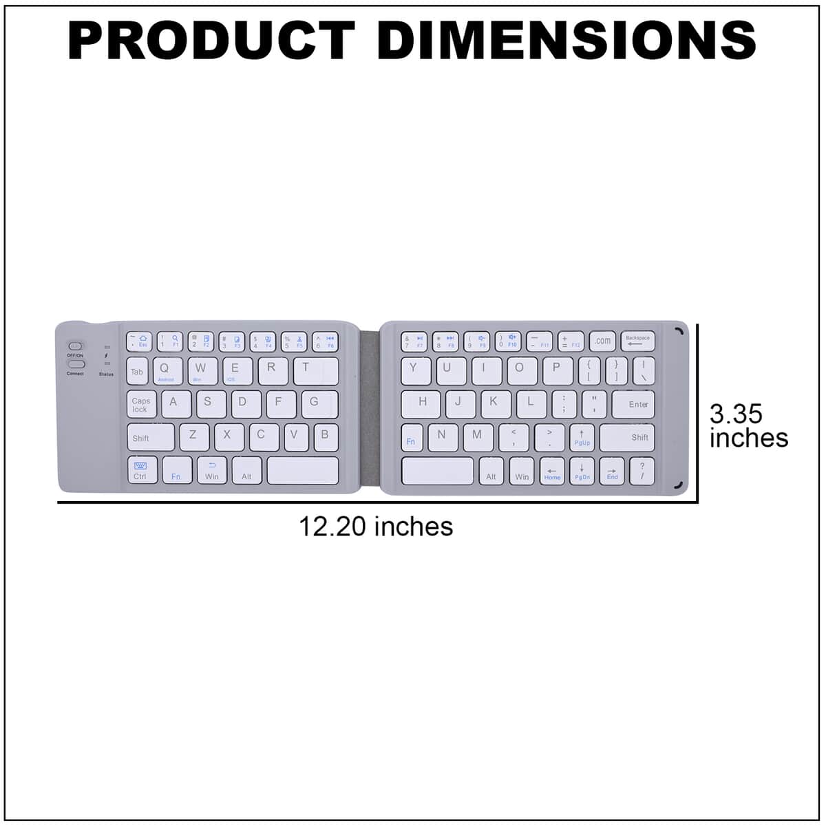 White Foldable Bluetooth Standard-size Keyboard image number 3