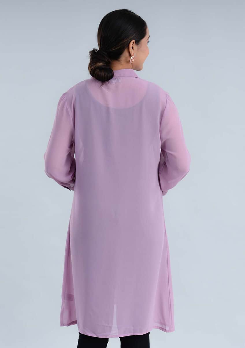 Tamsy Purple Long Shirt Top - L image number 1