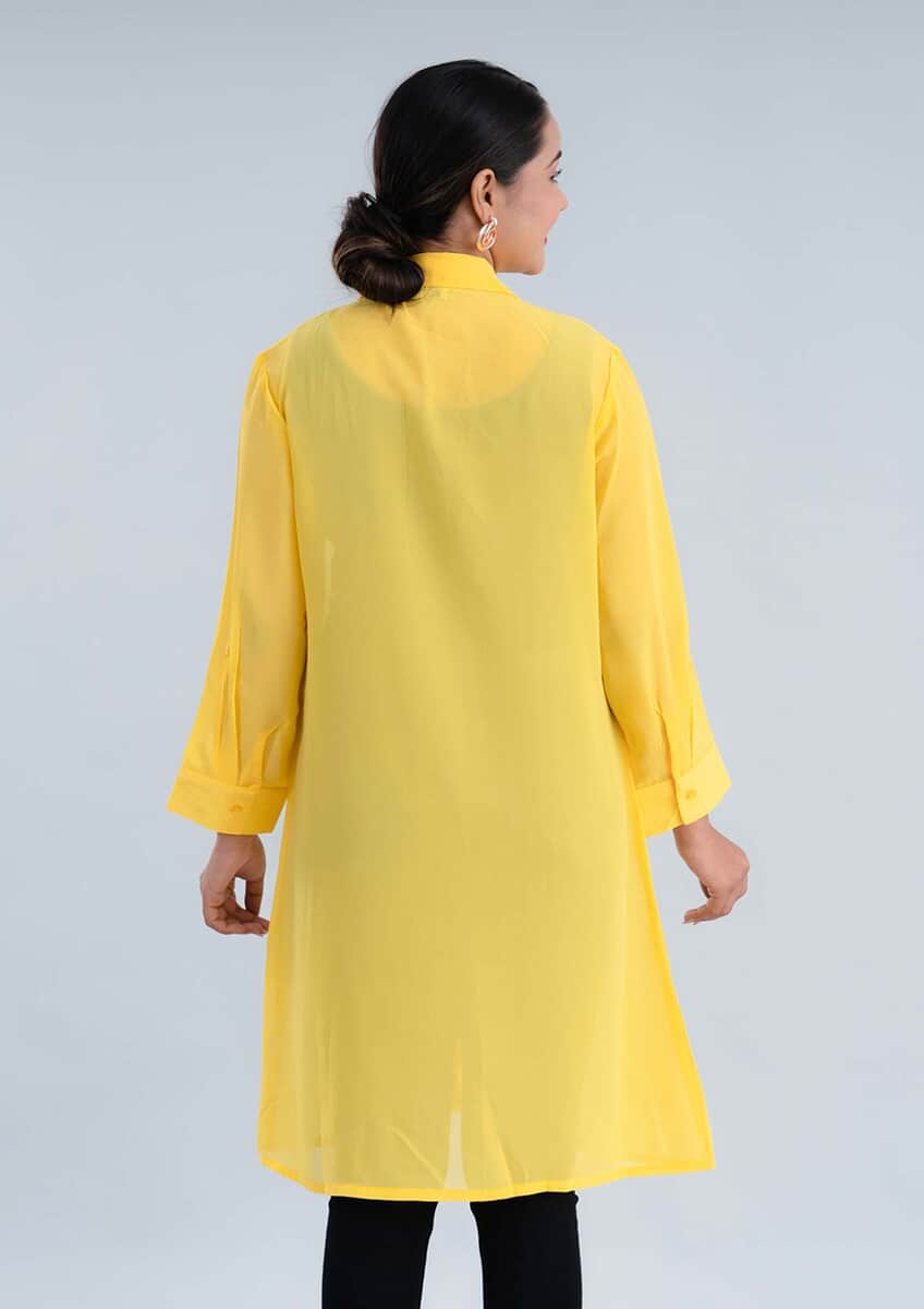 Tamsy Yellow Long Shirt Top - L image number 1