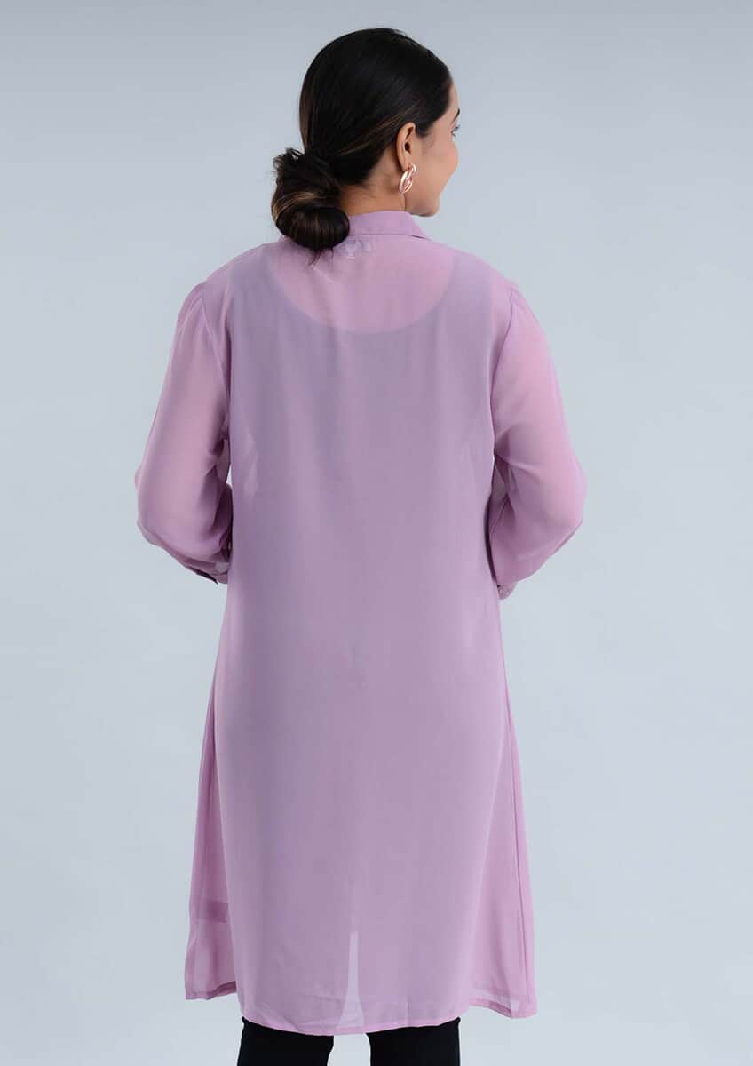 Tamsy Purple Long Shirt Top - M image number 1