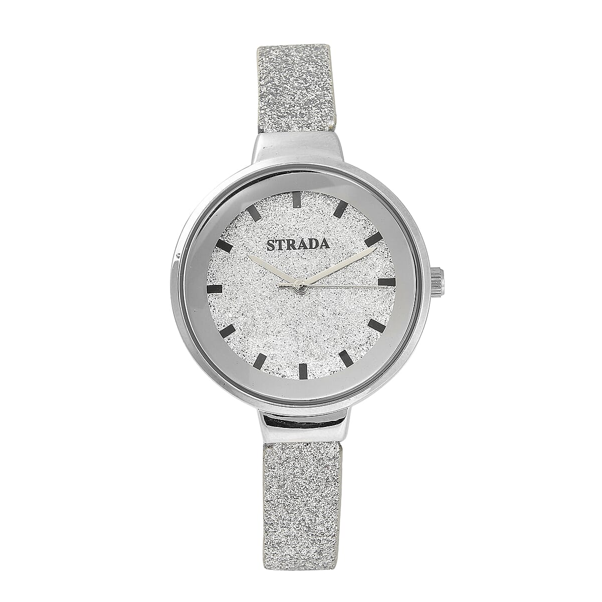 Buy Strada Japanese Movement Watch Silver Stardust, Faux Leather Strap ...
