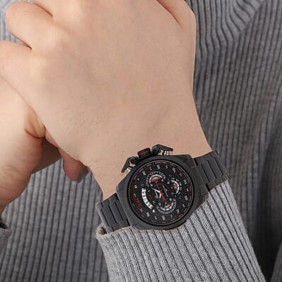 Genoa Multifunction Quartz Movement Watch with Stainless Steel Strap and Back