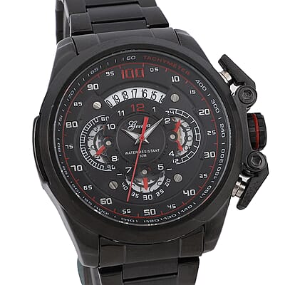 Genoa Multifunction Quartz Movement Watch with Stainless Steel Strap and Back