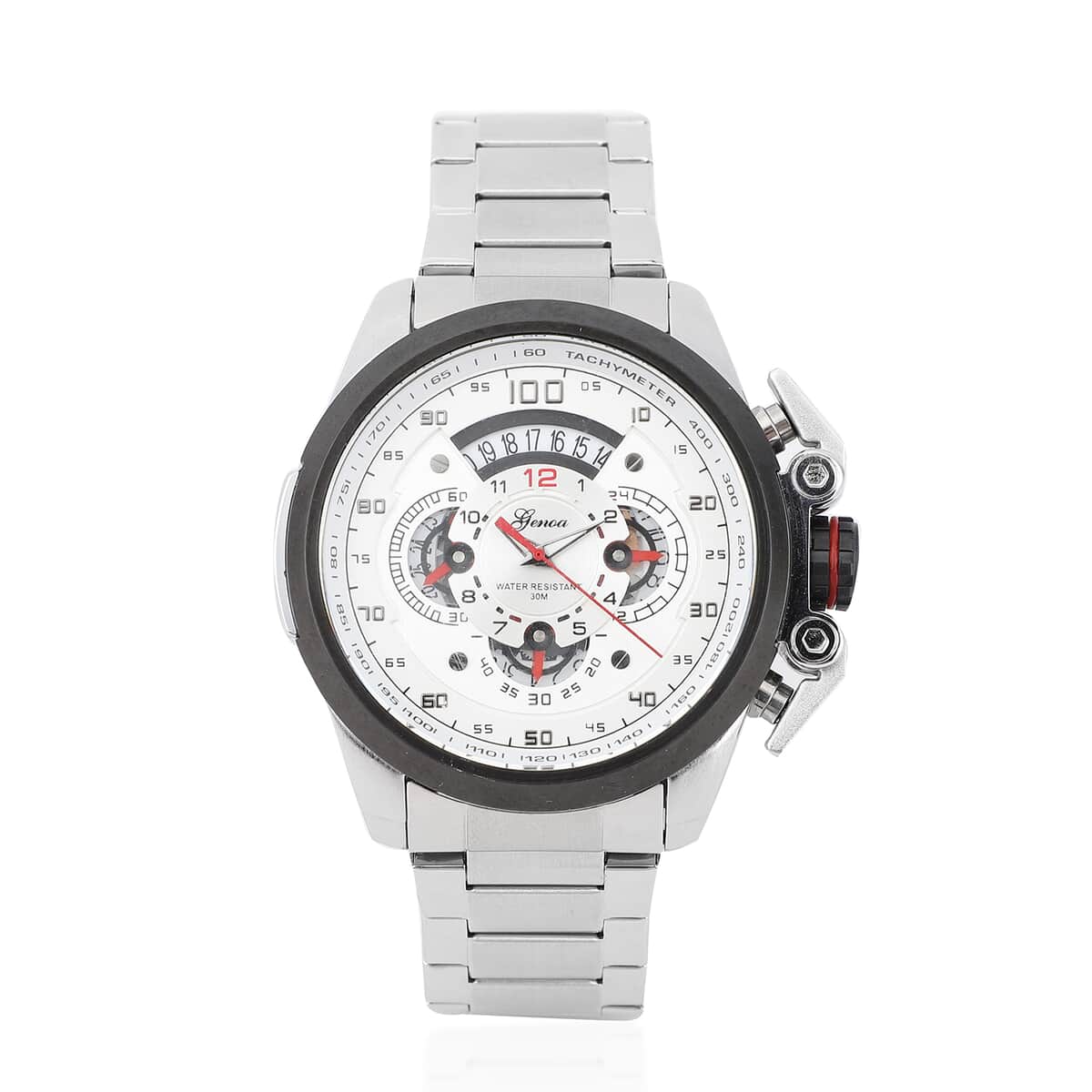 Genoa Multifunction Quartz Movement Watch with Stainless Steel Strap and Back image number 0