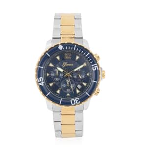 Genoa Multi-Functional Quartz Movement Watch with Blue Dial & Stainless Steel Strap (46 mm)