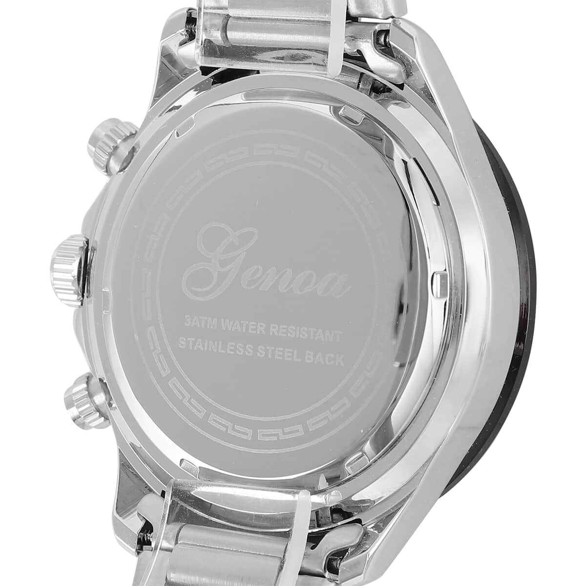 GENOA Multi-Functional Quartz Movement Watch with White Dial & Stainless Steel Strap (44 mm) image number 5