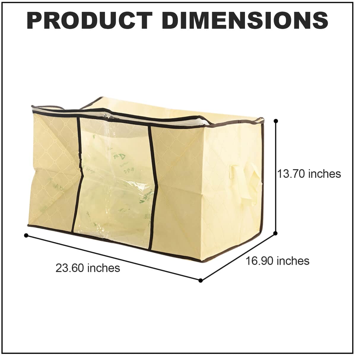 Buy Doorbuster Set of 5 Beige Non Woven Fabric Storage Bag with Clear  Window at ShopLC.