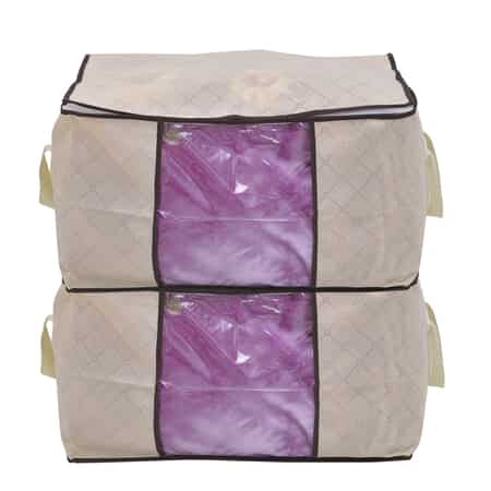 Buy Doorbuster Set of 5 Beige Non Woven Fabric Storage Bag with Clear  Window at ShopLC.